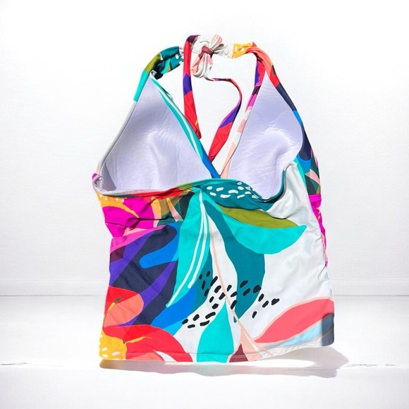 🌻NEW w.tags La Blanca Women's V-Neck Halter Tankini Top Size 12 | $98 Retail - Picture 6 of 11